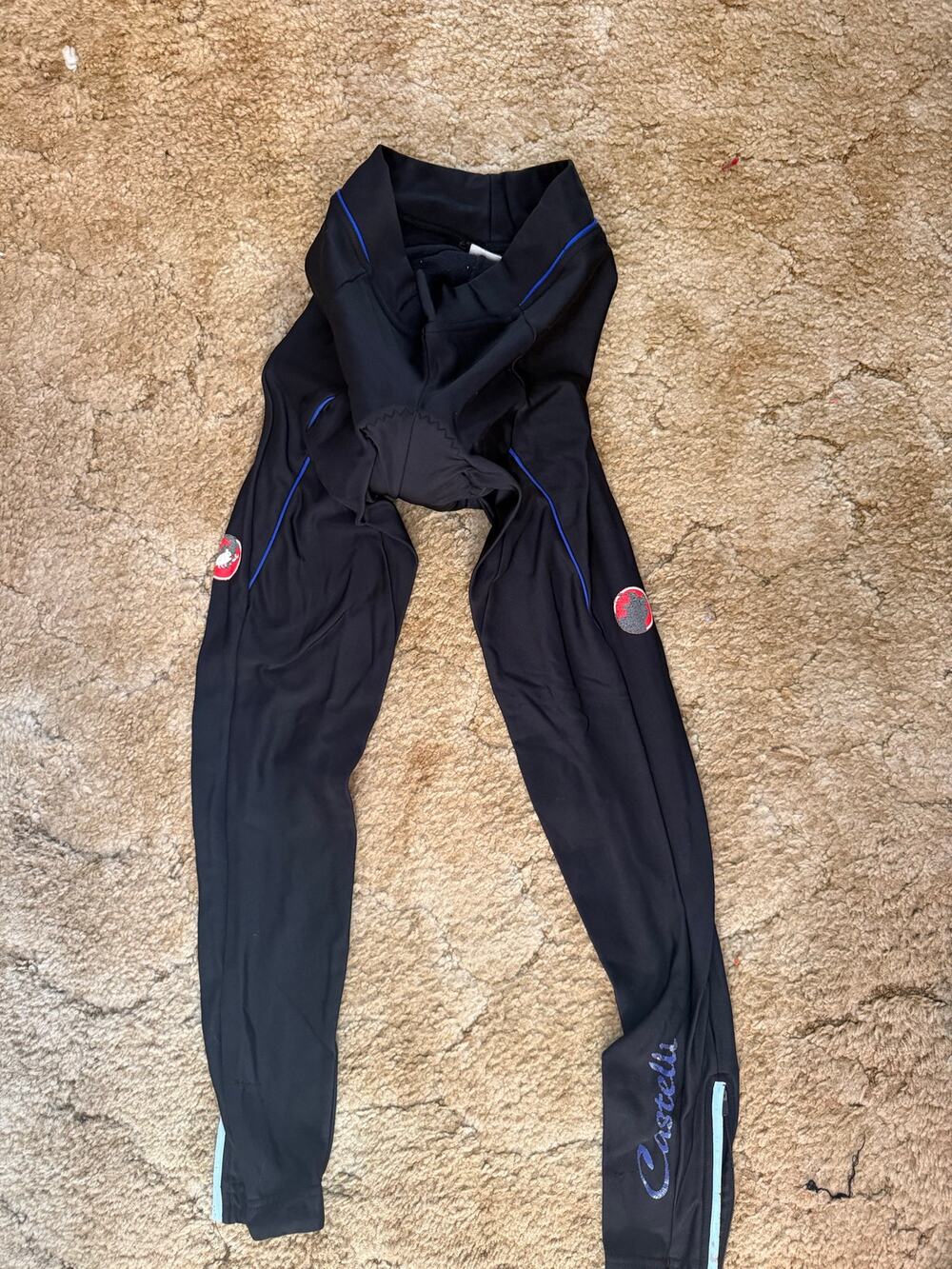 Castelli Women’s Padded Cycling Tights Black Size Medium Ankle Zip
